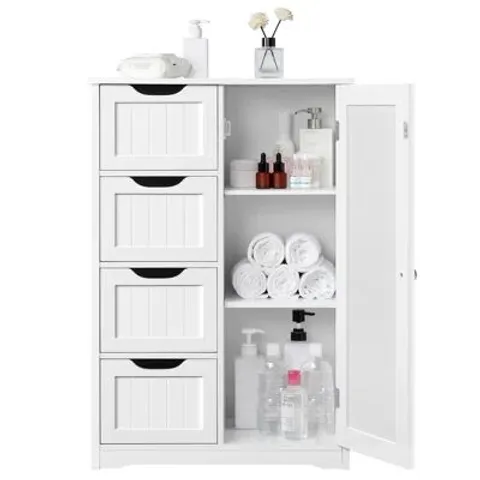 BOXED YAHEETECH FREESTANDING BATHROOM CABINET - WHITE (1 BOX)