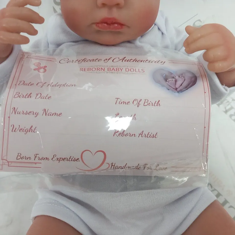 REBORN BABY DOLL WITH CERTIFICATE OF AUTHENTICITY