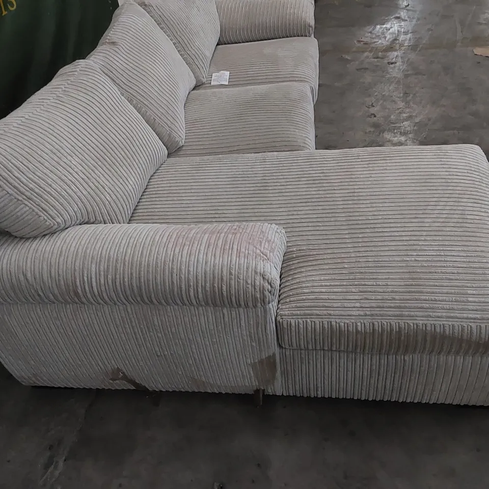 DESIGNER FABRIC UPHOLSTERED CHAISE SOFA 