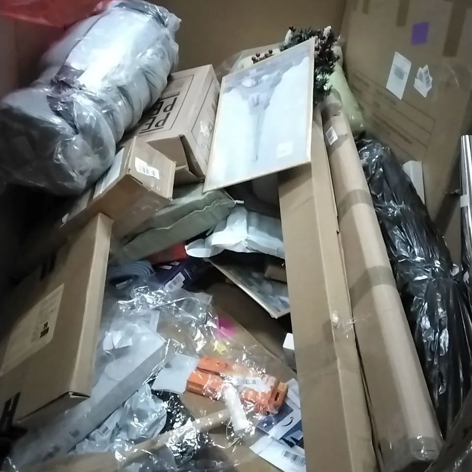 PALLET OF HOUSEHOLD ITEMS TO INCLUDE WET ROOM LIGHT,STEAM CLEANER, FOLDING FOOT BATH TUB, SPINNING CHAIR AND OTHER ASSORTED ITEMS...