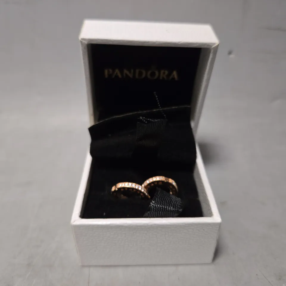 BOXED PANDORA ROSE GOLD CIRCLE EARRINGS 