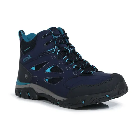 BRAND NEW REGATTA WOMEN'S HOLCOMBE WATERPROOF MID WALKING BOOTS IN NAVY/AZURE BLUE SIZE UK 6.5