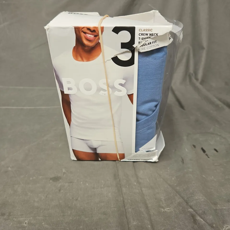 BOSS 3PACK CLASSIC CREW NECK TSHIRT IN BLUE/BLACK SIZE L