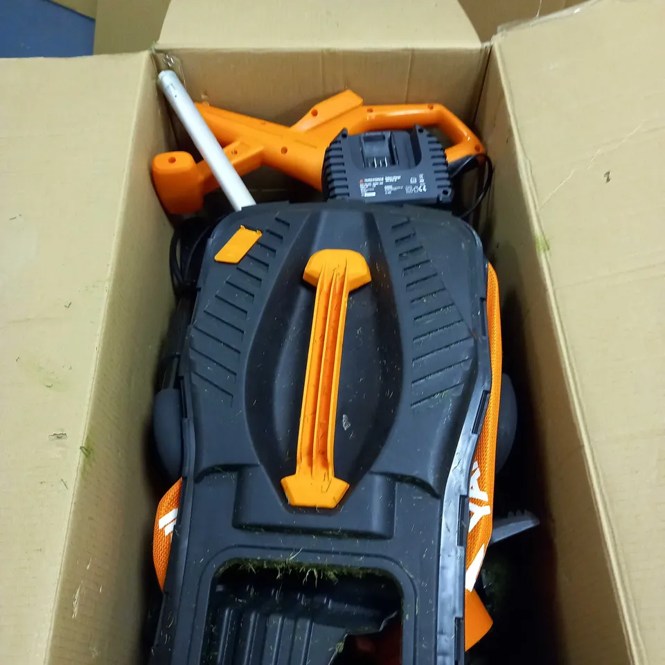 YARD FORCE 32CM ROTARY CORDLESS LAWNMOWER PLUS CORDLESS GRASS TRIMMER
