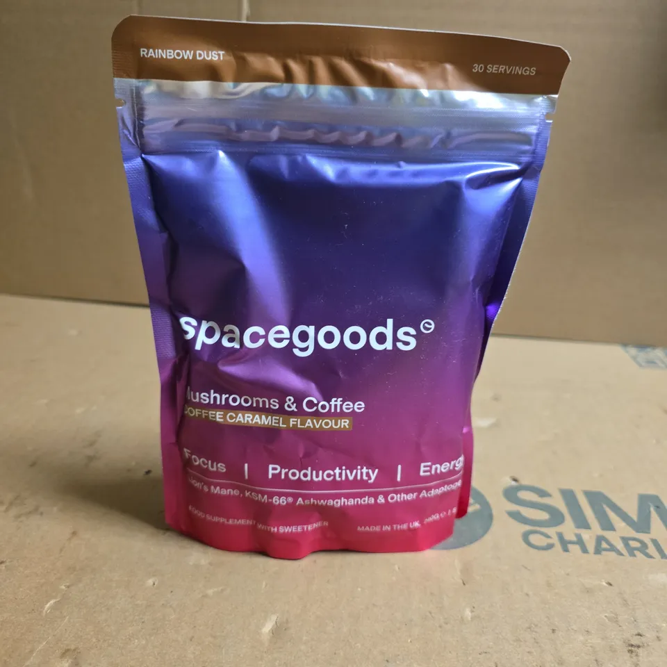 SPACEGOODS MUSHROOMS & COFFEE – COFFEE CARAMEL FLAVOUR, 30 SERVINGS 240G