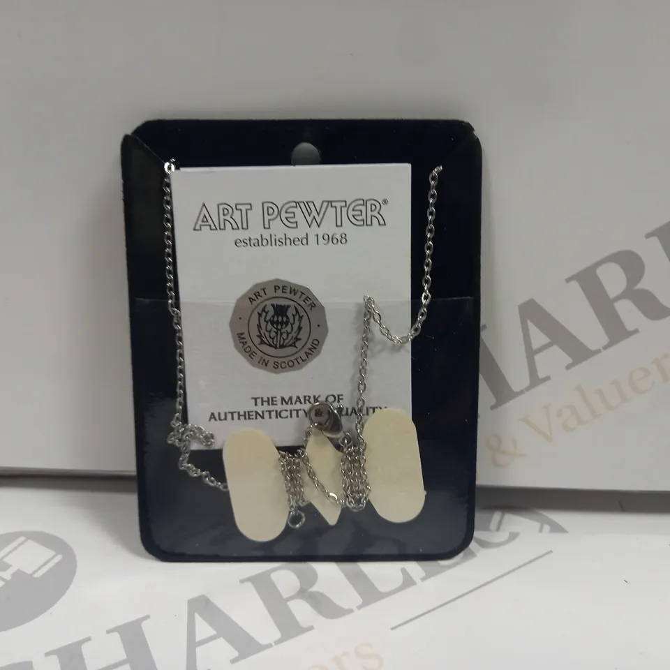 ART PEWTER OCTOBER OPAL NECKLACE