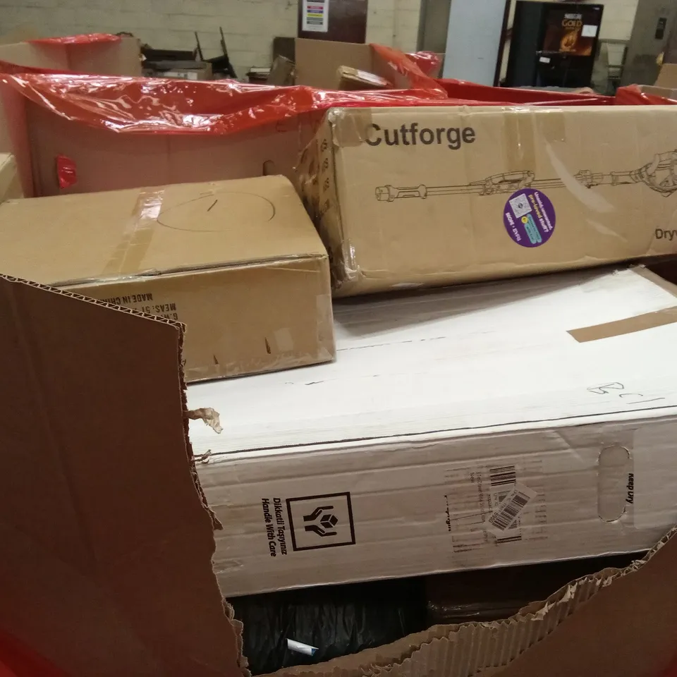 PALLET OF ASSORTED HOUSEHOLD GOODS AND PRODUCTS TO INCLUDE;DRYWALL SANDER, CEILING LIGHT, STONE BATHMAT
