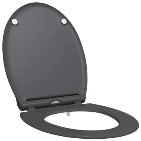 BOXED ANTHRACITE PLASTIC STANDARD ADJUSTABLE TOILET SEAT
