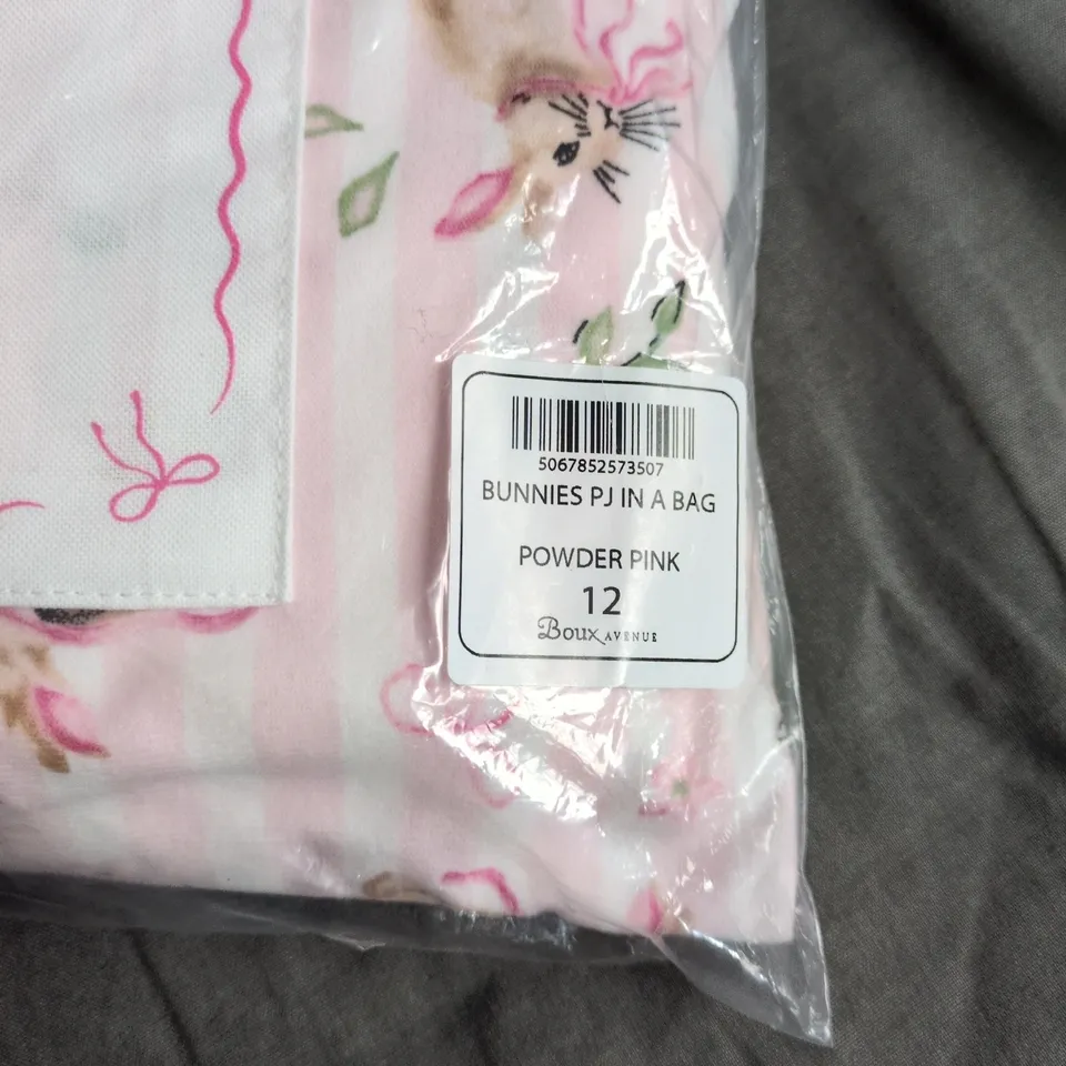 BOUX AVENUE PYJAMAS IN A BAG – POWDER PINK, UK SIZE 12