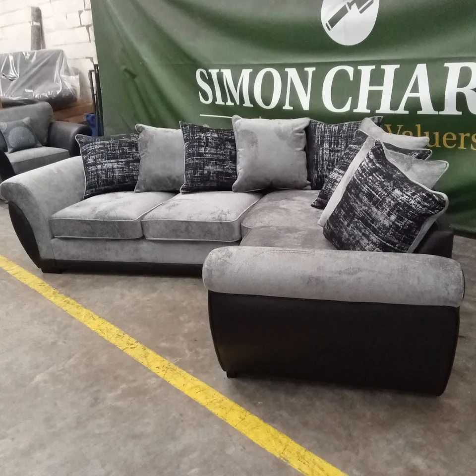 LANA FABRIC AND FAUX LEATHER RIGHT HAND CORNER GROUP RRP £1109