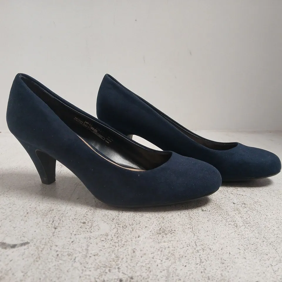 LADIES' NAVY SUEDE HIGH-HEELED COURT SHOES SIZE UK 6