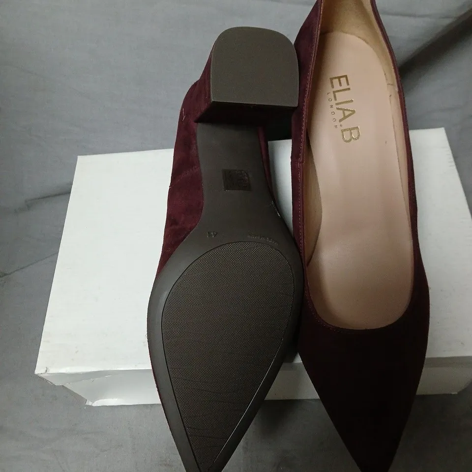 ELIA B LONDON BURGUNDY SUEDE PUMPS – UK 8 (EU 41) – BOXED
