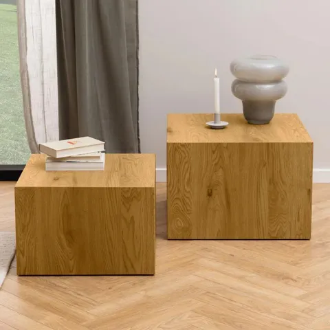 BOXED DICE COFFEE TABLE SETS - MATT WILD OAK (1 BOX)