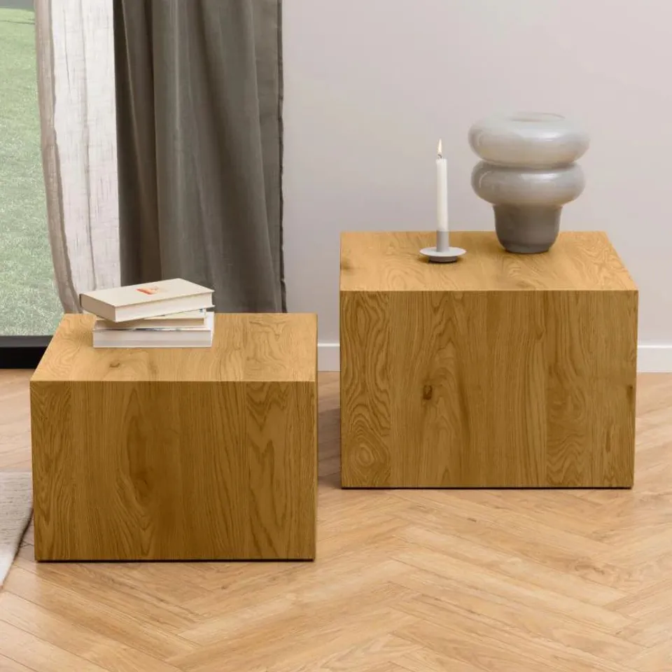 BOXED DICE COFFEE TABLE SETS - MATT WILD OAK (1 BOX)