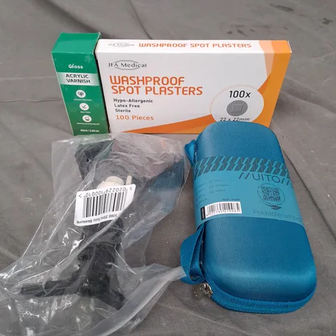 APPROXIMATELY 15 HOUSEHOLD ITEMS TO INCLUDE OPTIC MEASURES, WASHPROOF SPOT PLASTERS AND ACRYLIC VARNISH