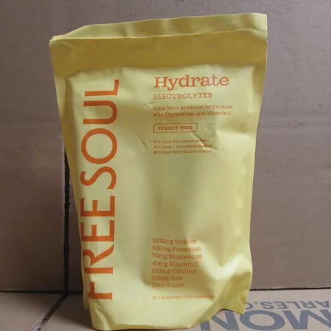 FREESOUL HYDRATE ELECTROLYTES VARIETY PACK (30 X 7G SACHETS)