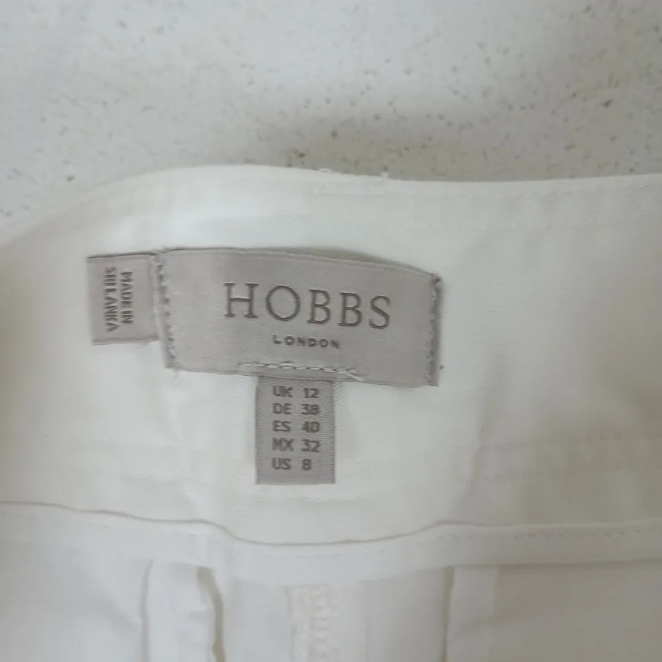 HOBBS LONDON WHITE TAILORED SHORTS, UK 12