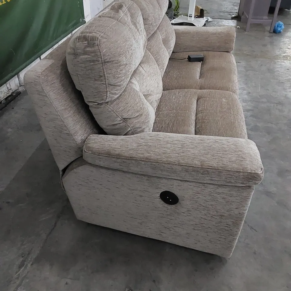 QUALITY G PLAN DESIGNER BURFORD 3-SEATER 2-CUSHION ELECTRIC RECLINER SOFA IN DESTINY STORM FABRIC 
