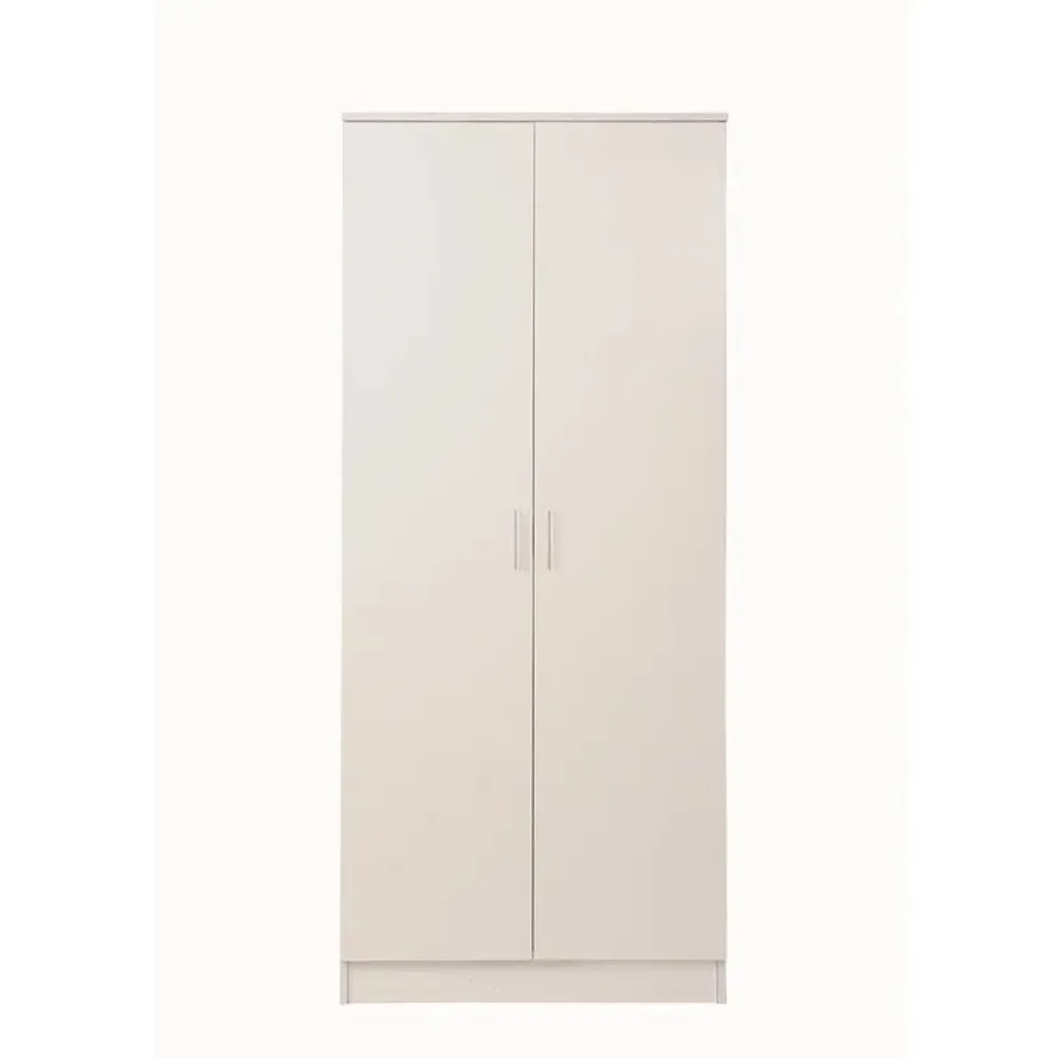 BOXED DEANDA 2 DOOR WARDROBE - WHITE (2 BOXES)