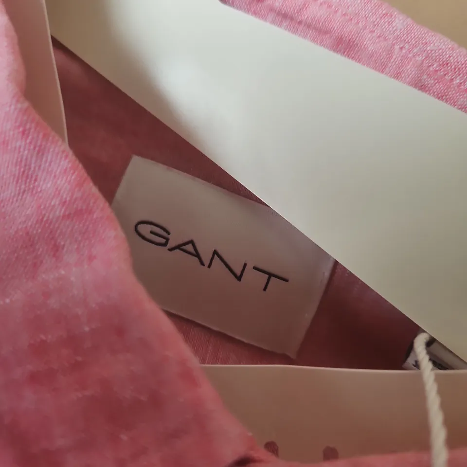 GANT REG COTTON LINEN SHIRT IN ROSE PINK - LARGE