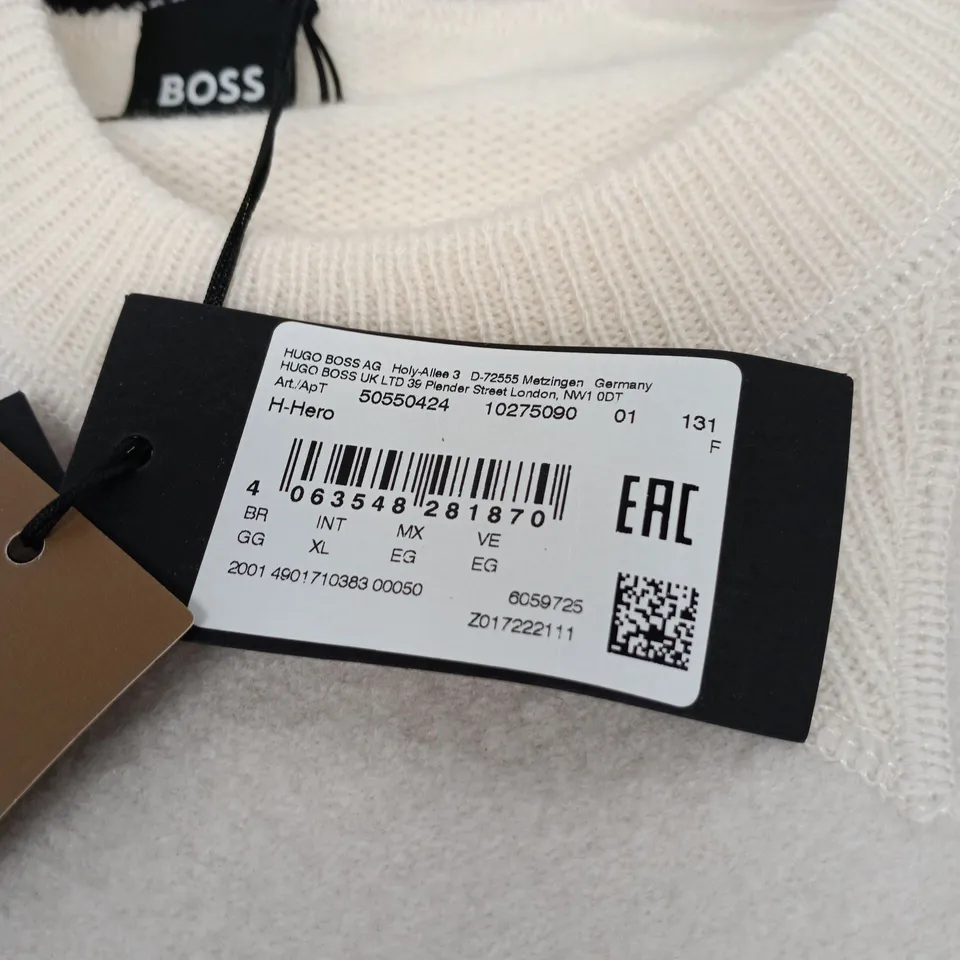 HUGO BOSS H HERO CREAM KNIT JUMPER SIZE XL