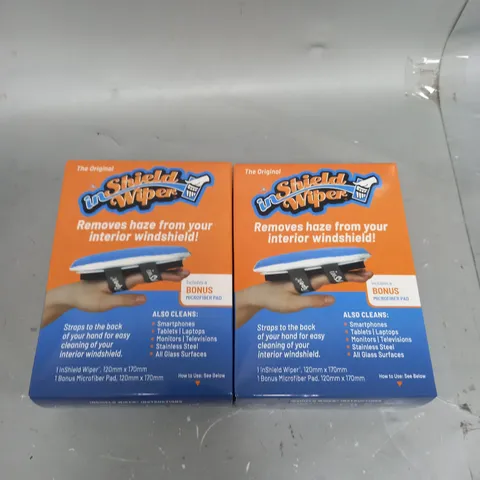 BOXED INSHIELD WIPER SET OF 2 MULTI-USE MICROFIBRE CLEANSERS