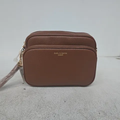 SOFIA & SPRITZ BROWN LEATHER CROSSBODY BAG – LONDON 