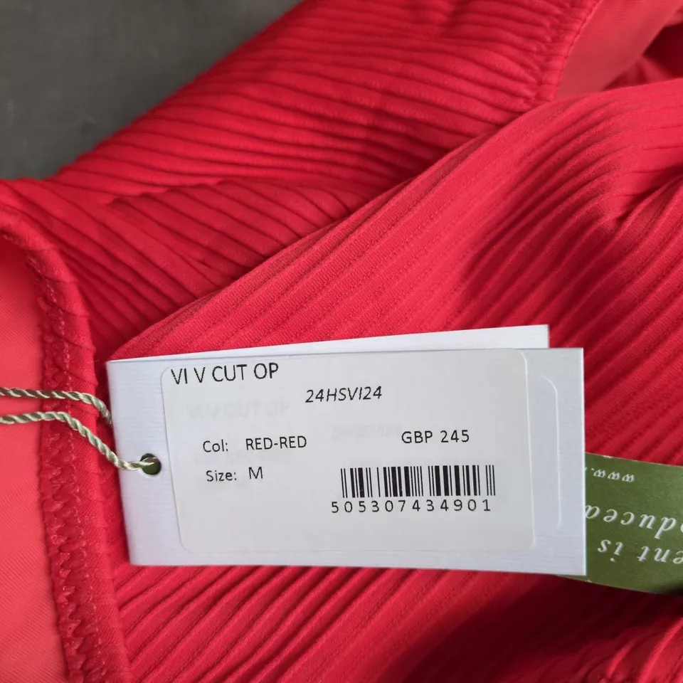 HEIDI KLEIN RED KNIT SWIMSUIT – SIZE M