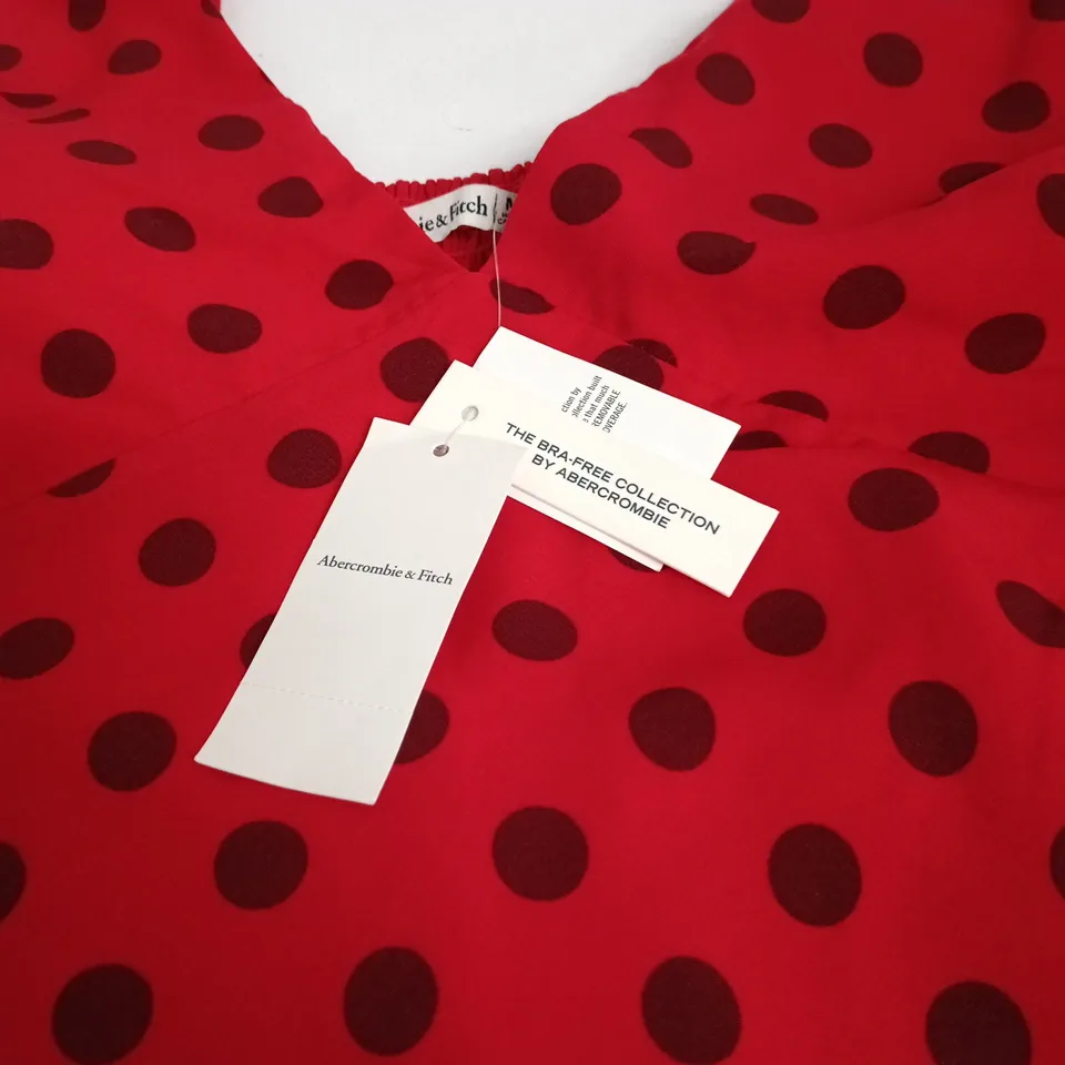 ABERCROMBIE & FITCH RED POLKA DOT DRESS, WOMEN’S – BRA-FREE COLLECTION SIZE MP