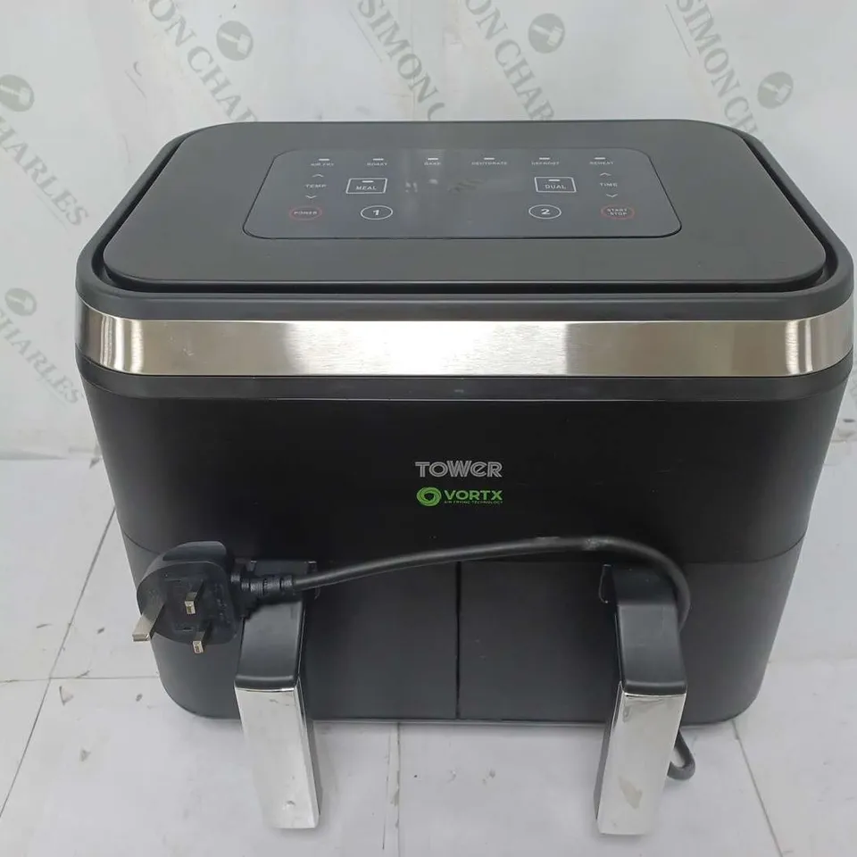 BOXED TOWER 8 LITRE DUAL BASKET AIR FRYER