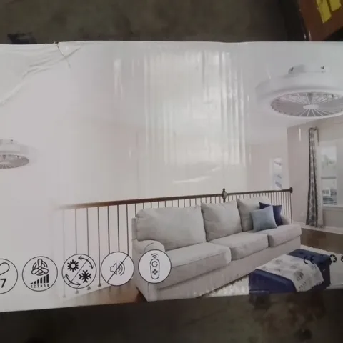 BOXED 46CM LED SMART BLADE CEILING FAN WITH LIGHT AND REMOTE CONTROL