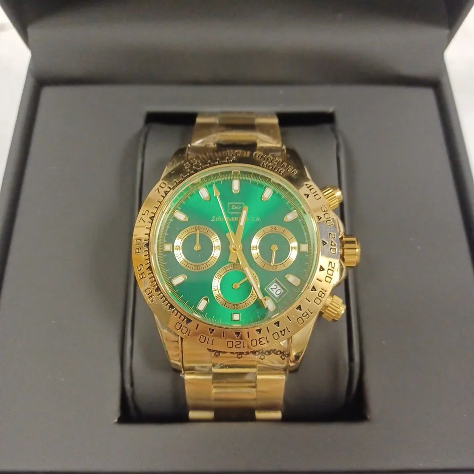 ZIHLMANN & CO TRIPLE GREEN DIAL BRACELET STRAP WRISTWATCH