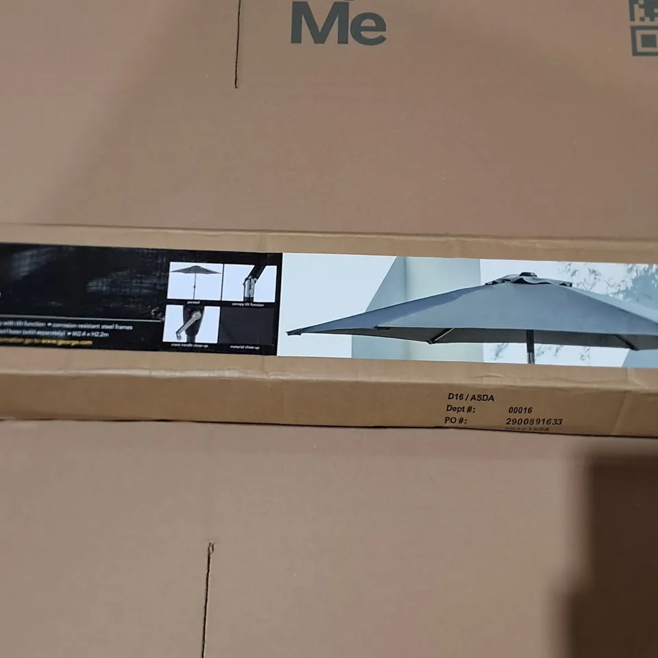 BOXED 2.4M PARASOL IN CHARCOAL