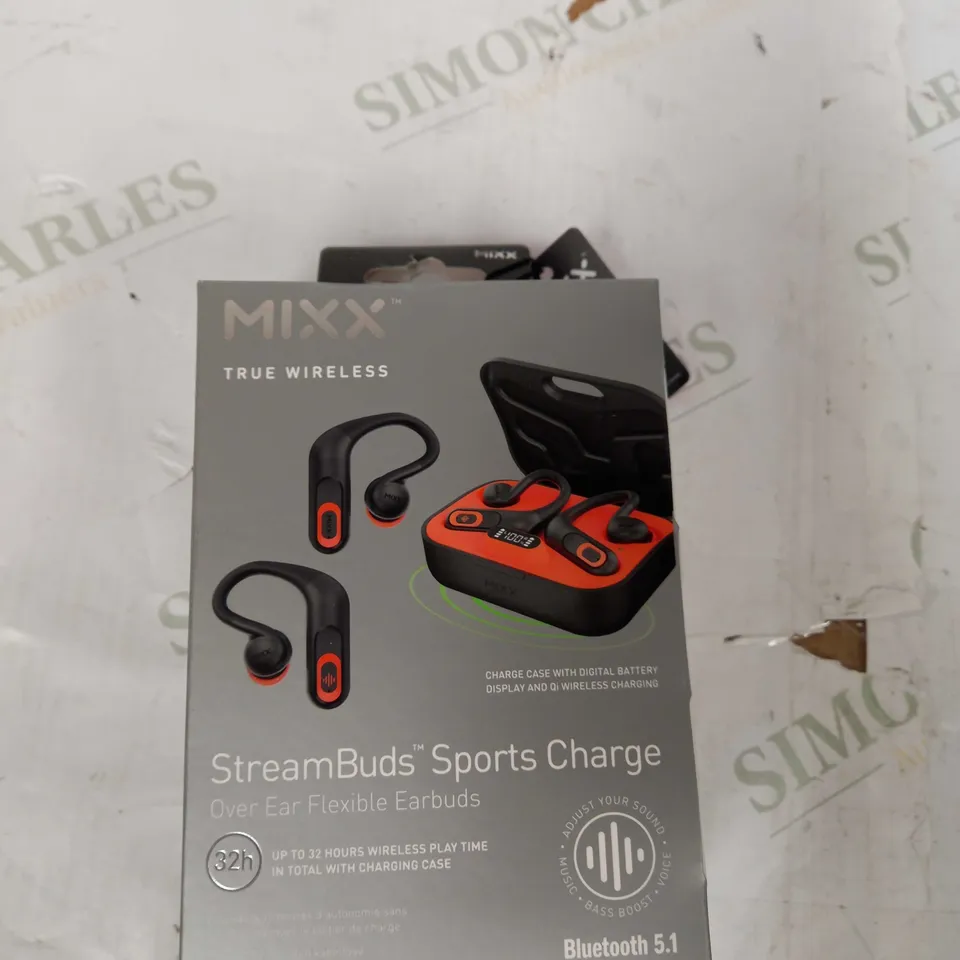 MIXX STREAMBUDS SPORTS CHARGE OVER EAR FLEXIBLE EARBUDS