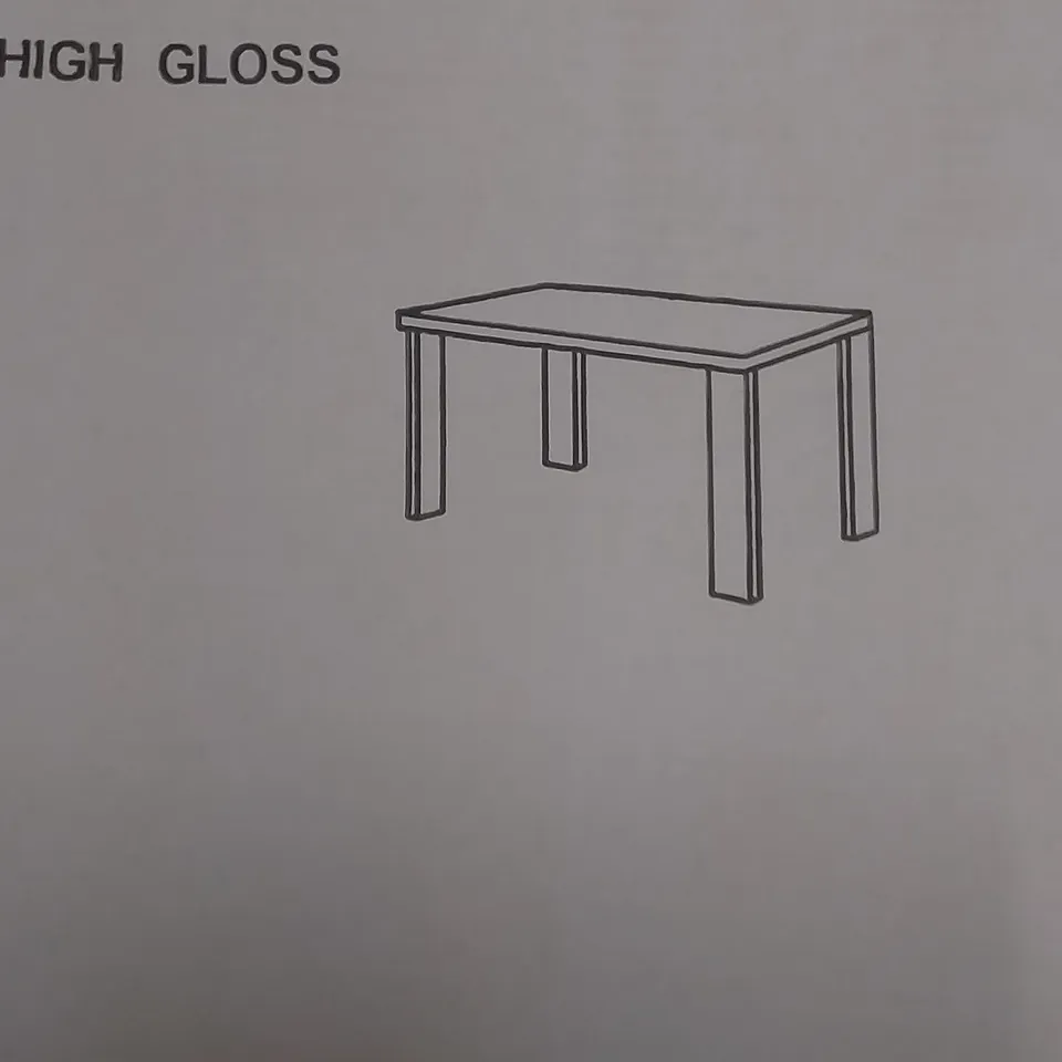 BOXED DESIGNER ENZO DINING TABLE IN WHITE GLASS AND WHITE HIGH GLOSS - 120X70X76 CM (2 BOXES )