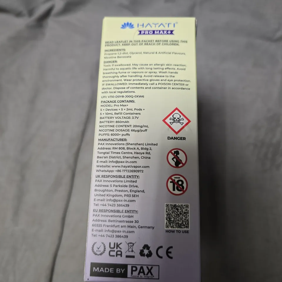 HAYATI PRO MAX+ VAPE KIT – BLUE RAZZ LEMONADE, 20MG/ML - 5-PACK