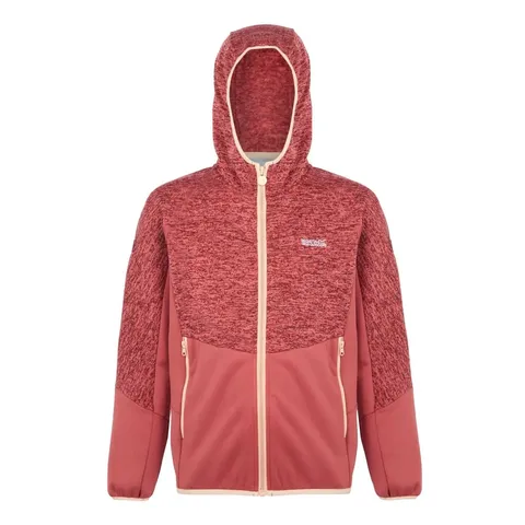 BRAND NEW REGATTA CHILDREN'S HOODED FLEECE DISSOLVERIX RED SKY/MINERAL RED AGES 7- 8 