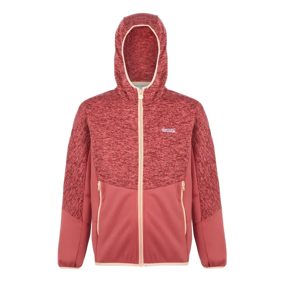 BRAND NEW REGATTA CHILDREN'S HOODED FLEECE DISSOLVERIX RED SKY/MINERAL RED AGES 7- 8 