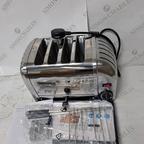 BOXED DUALIT 4 SLOT VARIO CLASSIC TOASTER WITH TWO SANDWICH CAGES