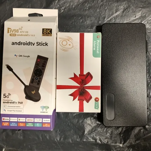 BOX OF APPROXIMATELY 10 ASSORTED HOUSEHOLD ITEMS TO INCLUDE ANDROIDTV STICK, PERSONAL ALARM, ETC