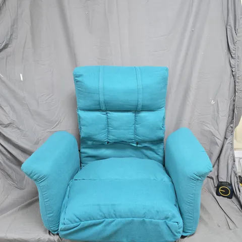 BOXED BLUE ARMCHAIR WITH BOLTS AND LEGS