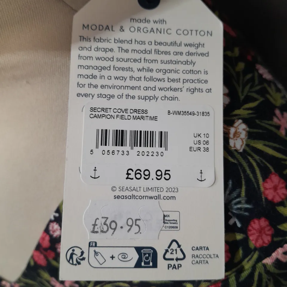 SEASALT CORNWALL SECRET COVE DRESS - UK 10