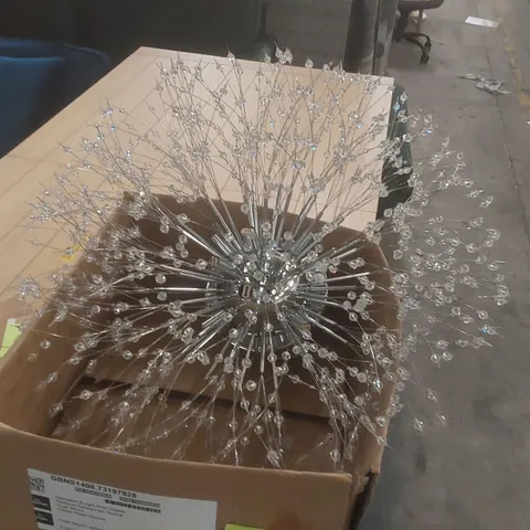 DANDELION 8-LIGHT 70CM CRYSTAL STARBURST CEILING LIGHT SPUTNIK FLUSH MOUNT FIXTURE FINISH: CHROME