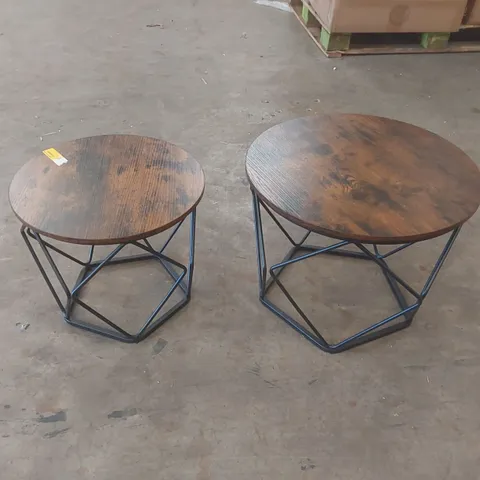APISON 2 PIECE COFFEE TABLE SET COLOUR: RUSTIC BROWN/BLACK