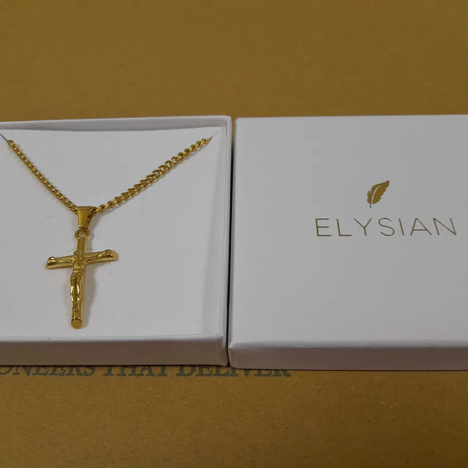 ELYSIAN GOLD EFFECT CRUCIFIX NECKLACE 