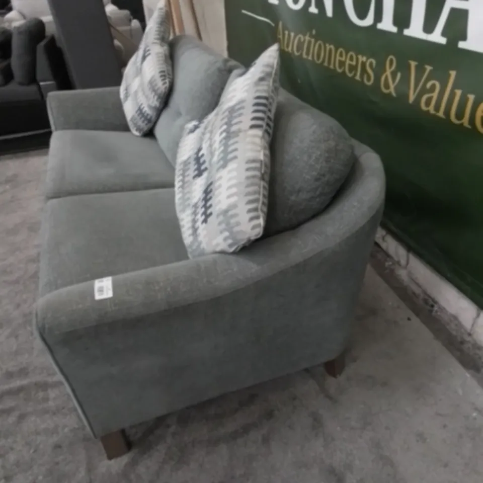 DESIGNER G PLAN MADE GREY FABRIC LARGE TWO SEATER SOFA
