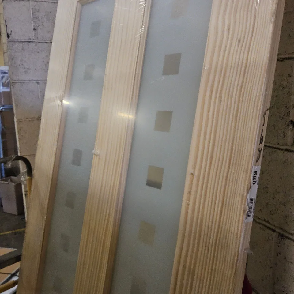 CLEAR PINE VERTICAL 2 GLAZED PANEL INTERNAL DOOR 2032 × 813mm