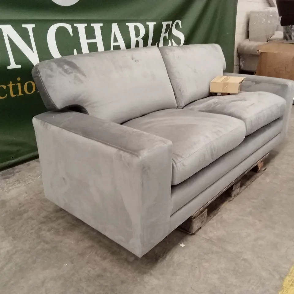 MANHATTAN 3 SEATER SOFA, GREY HOUSE VELVET