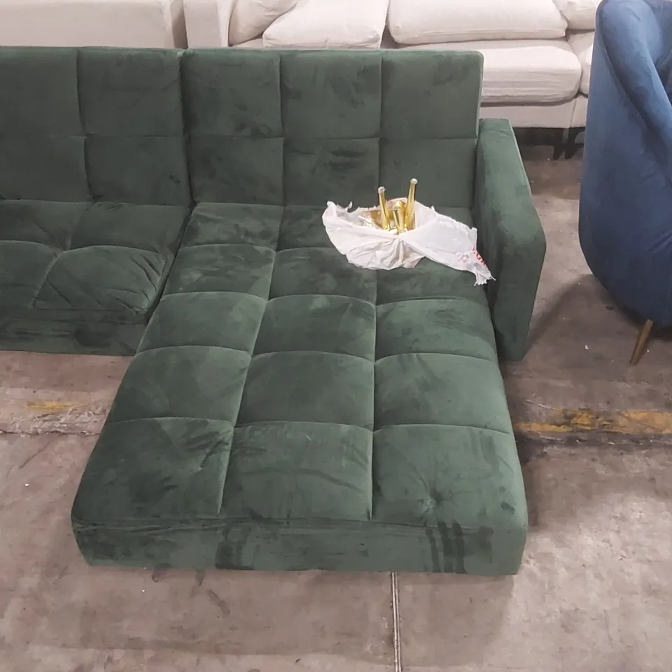 QUALITY DESIGNER SHIFLET UPHOLSTERED CORNER SOFA BED