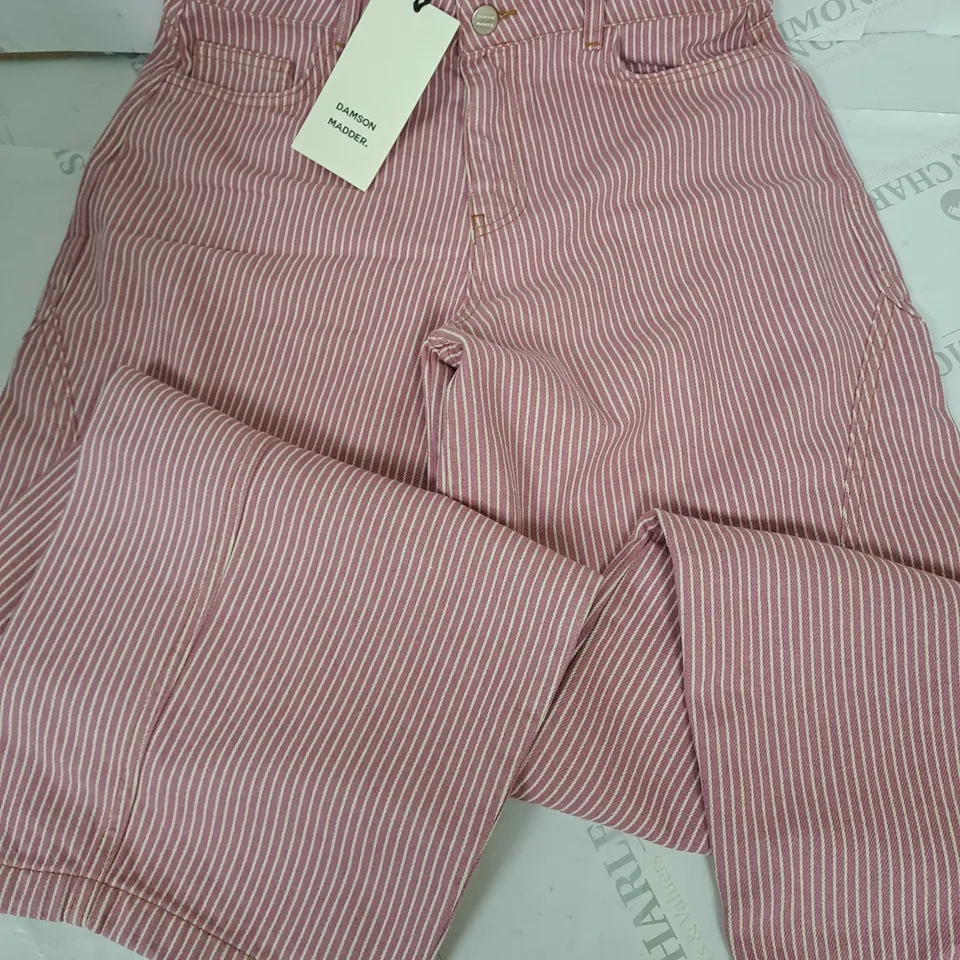DAMSON MADDER PINK STRIPED WIDE LEG JEANS - 12